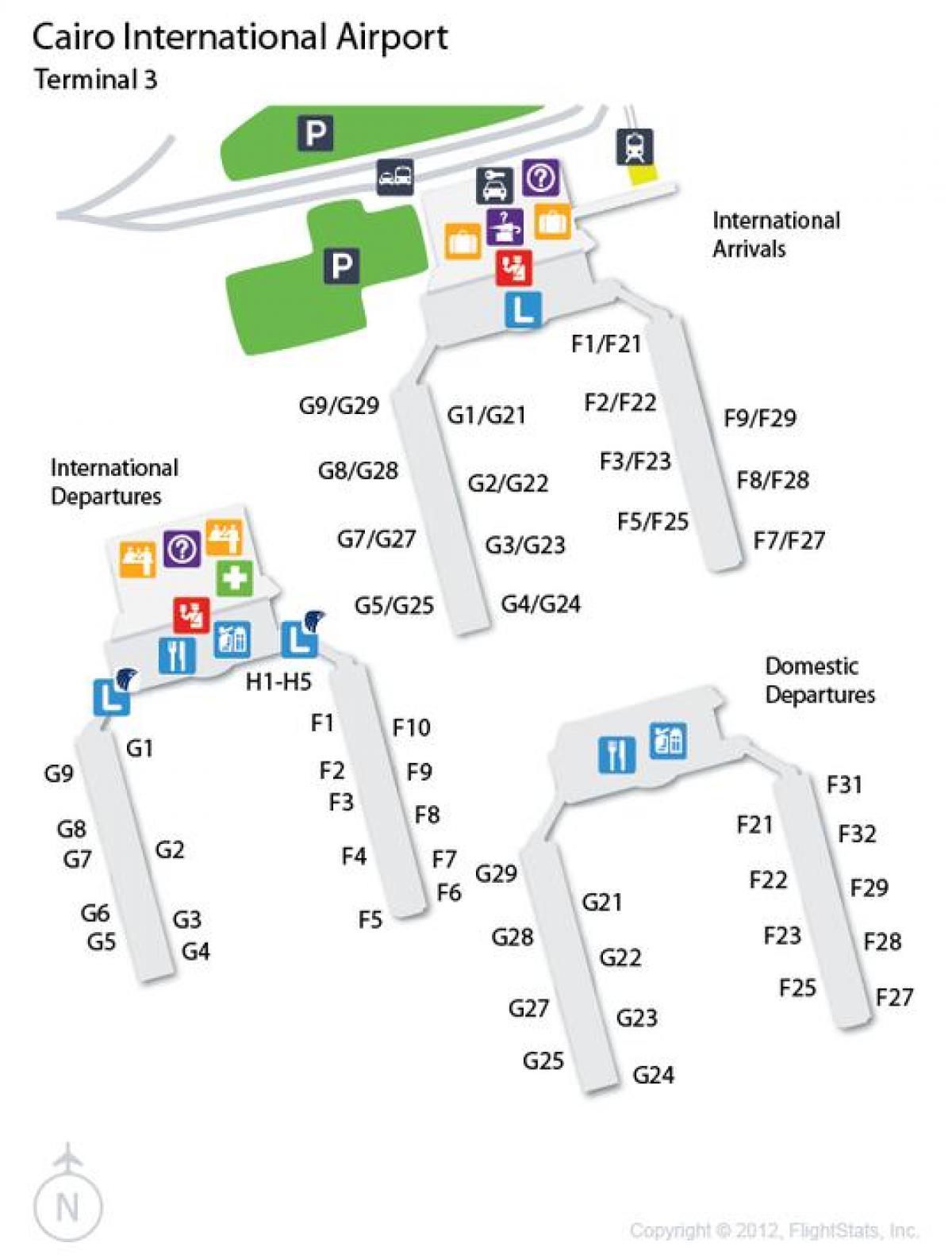 Karta Kairo terminal zračne luke 