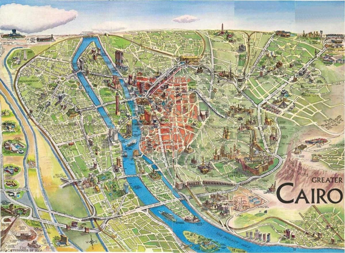 Karta turistički Kairo Egipat