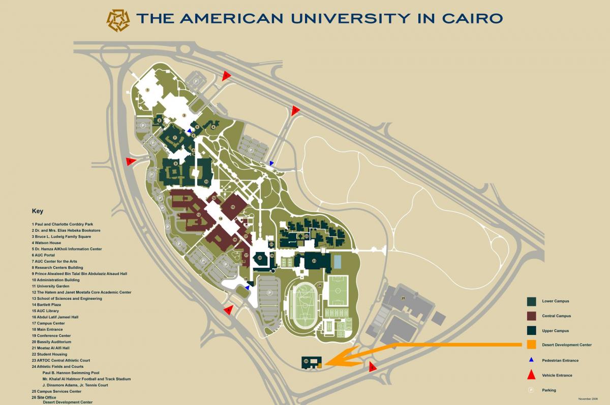 Karta АУК Novi Kairo campus