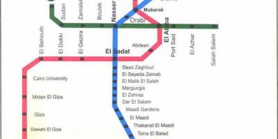 Karta podzemne željeznice u Kairu 
